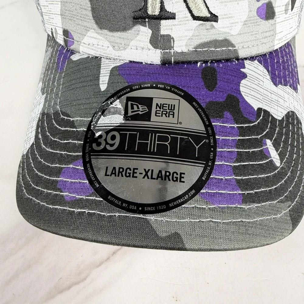 Colorado Rockies Camo Hat Cap Fitted Men Large/XL Gray 39Thirty Baseball New Era